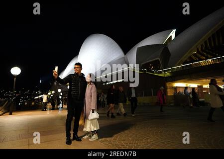 Ein allgemeiner Blick auf das Sydney Opera House, Sydney. Foto: Donnerstag, 27. Juli 2023. Stockfoto