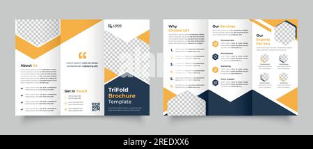 Modernes Corporate Business-Design mit dreifacher Broschüre und Firmenvorlage Stock Vektor