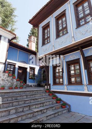 Haus Hindliyan (Haus von Stepan Hindliyan alias Hindiuglu) in der Altstadt der Stadt Plovdiv, Bulgarien. Juli 2023. Stockfoto