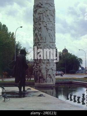 MONUMENTO EIN JUAN SEBASTIAN ELCANO. AUTOR: A CANO CORREA. Lage: AUSSEN. Sevilla. Sevilla. SPANIEN. JUAN SEBASTIAN ELCANO (1476-1526). Stockfoto