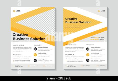 Corporate Business Multipurpose Flyer Template Design und Broschürenbroschüre Seite. Stock Vektor