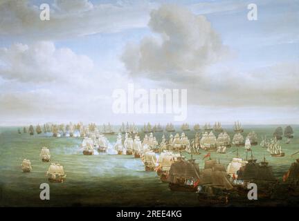 Die Schlacht von Trafalgar, 21. Oktober 1805: Beginn der Aktion 1808 von Nicholas Pocock Stockfoto
