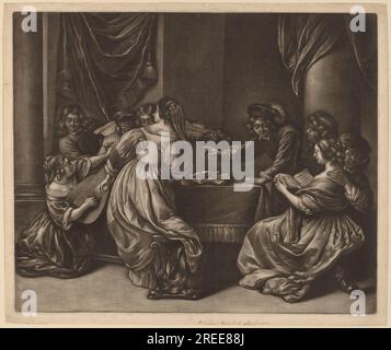 "Wallerant Vaillant, Konzert mit neun Personen, Mezzotint, Andrew W. Mellon Fund, 1975.70.9" Stockfoto