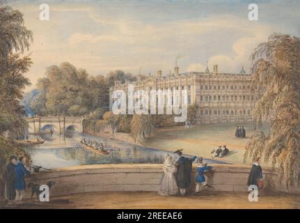 Clare College, Cambridge 1841, von Richard Banks Harraden Stockfoto