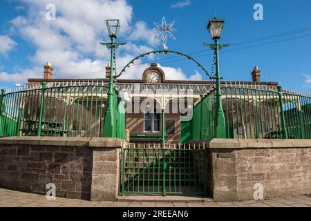 Der restaurierte Bahnhof Brechin Caledonian, Brechin, Angus, Schottland. Stockfoto