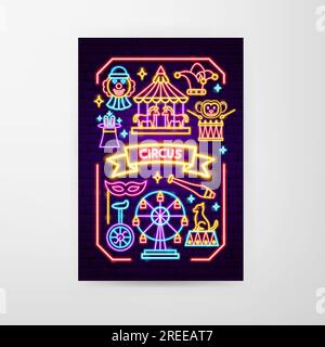 Ramadan Holiday Neon Flyer Stock Vektor