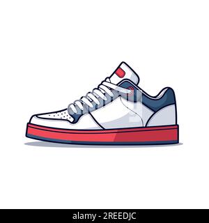 Symbol für Laufschuhe. Training, Sneaker isoliert auf weißem Hintergrund. Abbildung eines flachen Designs. Stock Vektor