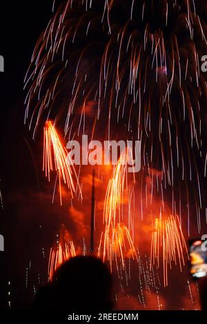 Feuerwerk während des Zürcher Festivals 2023 Stockfoto