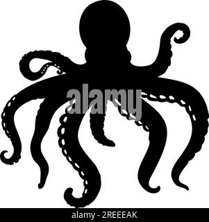 Octopus-Silhouette isoliert. Vektordarstellung Stock Vektor