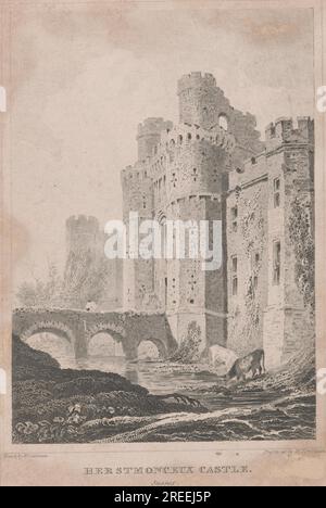 Herstmonceux Castle, Sussex von William Tombleson Stockfoto