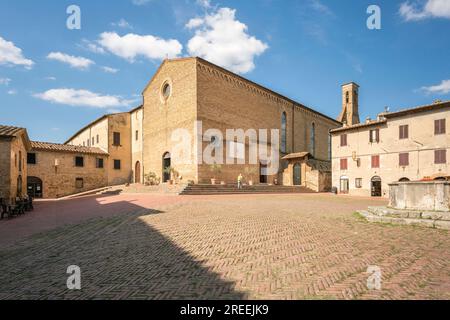 Kirche, Chiesa di Sant'Agostino, San Gimignano, Provinz Siena, Toskana, Italien, UNESCO-Weltkulturerbe Stockfoto