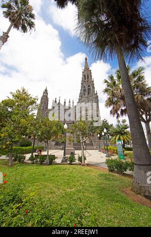 Pfarrkirche San Juan Bautista in Arucas, Las Palmas, Provinz Las Palmas, Gran Canaria, Kanarische Inseln, Spanien Stockfoto