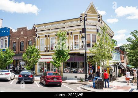 Athen Georgia, East Clayton Street, College Avenue, Unternehmen, restaurierte historische Gebäude Stockfoto