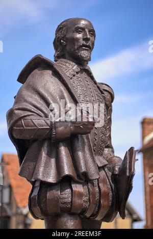 William Shakespeare Statue Henley Street Stratford upon Avon, England, Großbritannien Stockfoto