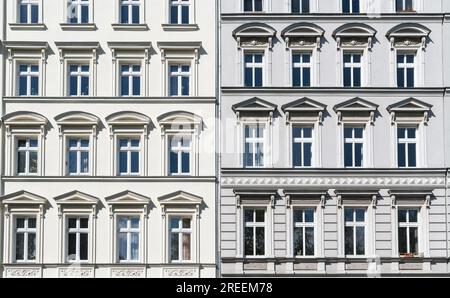 Alte Häuser mit Stuck in Berlin Kreuzberg abschleppen Stockfoto