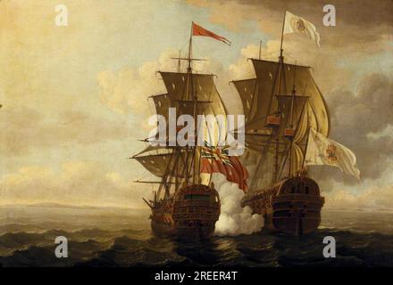 The Capture of the Spanish Galleon 'Nuestra Señora de Covadonga', 20. April 1743 1756 von John Cleveley dem Jüngeren Stockfoto