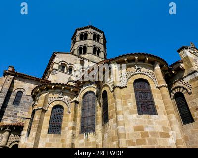 Römische Kirche Saint-Austremoine d'Issoire, Issoire, Puy de Dome, Auvergne Rhone Alpe, Frankreich Stockfoto