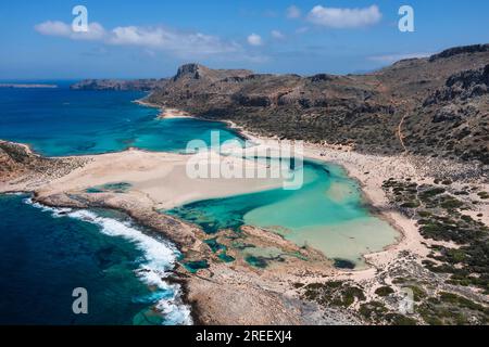 Balos Beach and Bay, Gramvousa Peninsula, Kreta, Griechenland, Gramvousa, Kreta, Griechenland Stockfoto