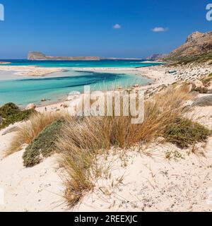 Balos Beach and Bay, Gramvousa Peninsula, Kreta, Griechenland, Gramvousa, Kreta, Griechenland Stockfoto