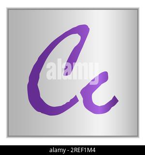 Stilisierter Buchstabe C des Alphabets auf silbernem Hintergrund mit Schatten Stock Vektor