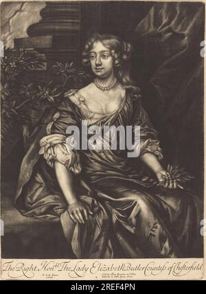 Alexander Browne nach Sir Peter Lely, der ehrenwerten Lady Elizabeth Butler, Gräfin von Chesterfield, c. 1680, Mezzotint auf liegendem Papier, Teller: 33,9 x 24,6 cm (13 3/8 x 9 11/16 Zoll) Blatt: 39,2 x 29,5 cm (15 7/16 x 11 5/8 Zoll), Paul Mellon Fund, 2001.118.6' Stockfoto
