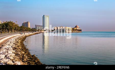Al khobar Corniche Blick am Morgen. Stadt Khobar, Saudi-Arabien. Stockfoto