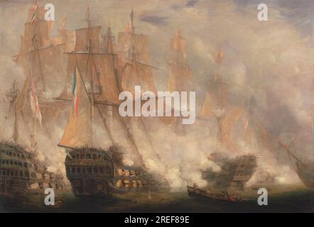 Die Schlacht von Trafalgar um 1841 von John Christian Schetky Stockfoto