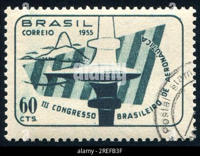 BRASILIEN - CIRCA 1955: Stempel gedruckt von Brasilien, zeigt Flugzeuge, circa 1955 Stockfoto