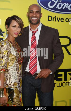 LOS ANGELES - 25. JUNI: Nicole Ari Parker, Boris Kodjoe, Ankunft am 5. Jährlichen Pre-WET Dinner im Book Bindery am 25. Juni 2004 in Beverly Hills, Kalifornien Stockfoto