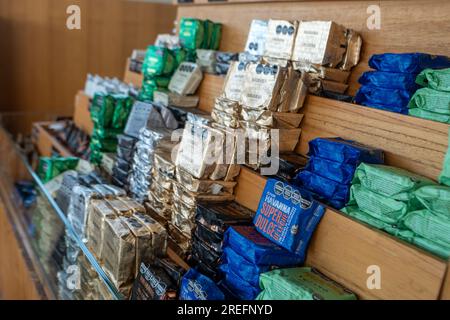 Buenos Aires, Argentinien : 2023. Mai 18 : Havanna-Produktlinie, herausragender, für Argentinien typischer Dulce de leche alfajores im Jahr 2023. Stockfoto