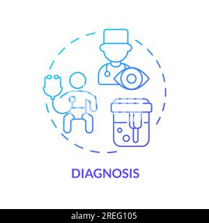 Diagnose blaues Gradientensymbol Stock Vektor