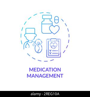 Medikationsmanagement blaues Gradientensymbol Stock Vektor