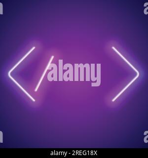 Retro neon leuchtenden Anführungszeichen frame Stock Vektor