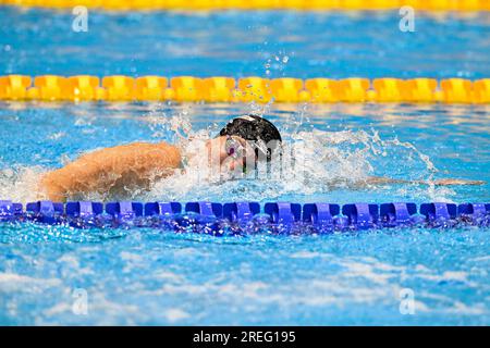 Fukuoka, Japan. 28. Juli 2023. Alisee Pisane wurde am Freitag, den 28. Juli 2023, bei der World Aquatics Championships in Fukuoka, Japan während des Women's 800m Freestyle fotografiert. BELGA FOTO NIKOLA KRSTIC Credit: Belga News Agency/Alamy Live News Stockfoto