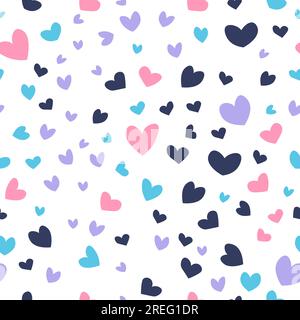 Konfetti oder Ausschnitte in Form von Herzen, feierlichkeiten zum valentinstag. Weihnachtsgrüße, nahtloses Muster, Hintergrund oder Ausdruck. Geschenkpapier für Stock Vektor