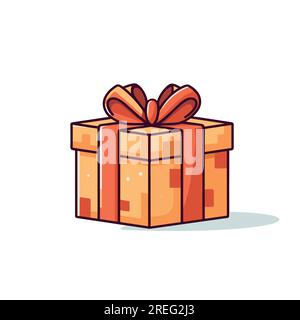 Vector-Geschenkboxen mit verschiedenen Farbbändern. Realistische geschenkbox in der Vorderansicht, isoliert auf weißem Hintergrund. Stock Vektor