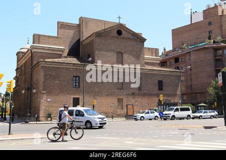 ZARAGOZA, SPANIEN - 26. MAI 2017: Dies ist eine alte Pfarrkirche de Nuestra Senora del Portillo im historischen Zentrum der Stadt. Stockfoto