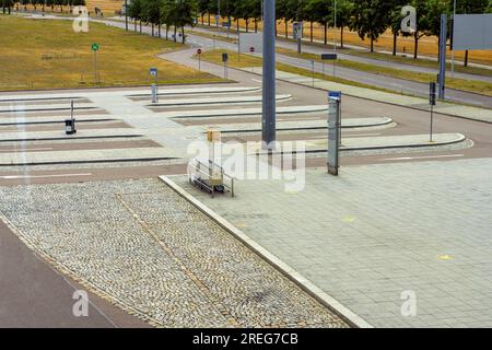 Flughafenparkplatz leer in Leipzig/Halle, Deutschland Stockfoto