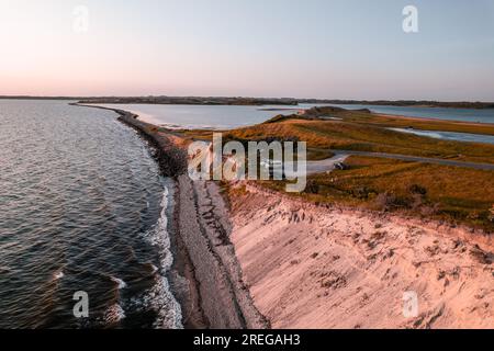 Luftaufnahmen von Helnaes Island, Funen, Fyn, Dänemark Stockfoto