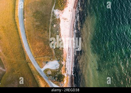 Luftaufnahmen von Helnaes Island, Funen, Fyn, Dänemark Stockfoto