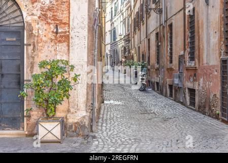 Rom, Italien - 27. November 2022: Architektur in den Seitenstraßen Roms Stockfoto