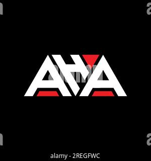 Aha-Logo mit Dreiecksbuchstaben und Dreiecksform. Aha Dreieck Logo Design Monogramm. Aha-Dreieck-Vektor-Logo-Vorlage mit roter Farbe. Aha Triangul Stock Vektor