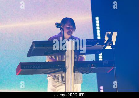 Bari, Italien. 27. Juli 2023. Elio Biffi (Pinguini Tattici Nucleari) Kredit: Unabhängige Fotoagentur/Alamy Live News Stockfoto