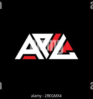 APL-Logo mit Dreiecksbuchstaben und Dreiecksform. APL-Dreieck-Logo-Monogramm. Vorlage für APL-Dreieck-Vektor-Logo in roter Farbe. APL Triangul Stock Vektor