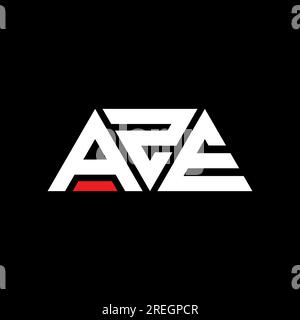 LOGO mit AZE-Dreiecksbuchstaben und Dreiecksform. MONOGRAMM MIT AZE-Dreieck-Logo. AZE-Dreieck-Vektor-Logo-Vorlage mit roter Farbe. AZE Triangul Stock Vektor