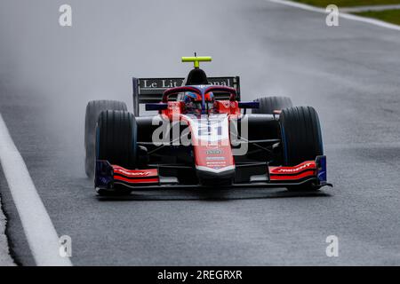 Stavelot, Belgien. 28. Juli 2023. 21 NOVALAK Clément (FRA), Trident Racing, Dallara F2, Action während der 10. Runde der FIA-Formel-2-Meisterschaft 2023 vom 28. Bis 30. Juli 2023 auf dem Circuit de Spa-Francorchamps in Stavelot, Belgien - Foto Paul Vaicle/DPPI Credit: DPPI Media/Alamy Live News Stockfoto