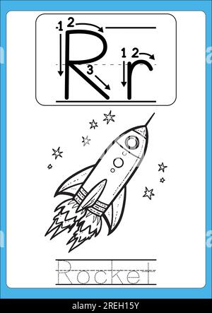 Brief-Tracing A-Z für Kinder und Erwachsene Stock Vektor