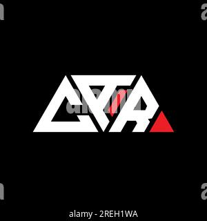 LOGO mit DREIECKIGEM Buchstaben IM AUTO-Design in Dreiecksform. MONOGRAMM mit LOGO DES AUTODREIECKS. LOGO-Vorlage FÜR AUTODREIECK mit roter Farbe. AUTOTRIANGUL Stock Vektor
