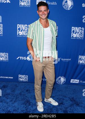 Los Angeles, Usa. 27. Juli 2023. ELYSIAN PARK, LOS ANGELES, KALIFORNIEN, USA - 27. JULI: Wells Adams kommt zur Kershaw's Challenge 10. jährlich Ping Pong 4 Purpose 2023 Charity Event Celebrity Tournament am 27. Juli 2023 im Dodger Stadium in Elysian Park, Los Angeles, Kalifornien, USA. (Foto: Xavier Collin/Image Press Agency) Kredit: Image Press Agency/Alamy Live News Stockfoto