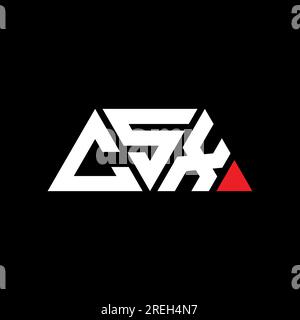 CSX-Logo mit Dreiecksbuchstaben und Dreiecksform. CSX-Dreieck-Logo-Monogramm. CSX-Dreieck-Vektor-Logo-Vorlage mit roter Farbe. CSX Triangul Stock Vektor